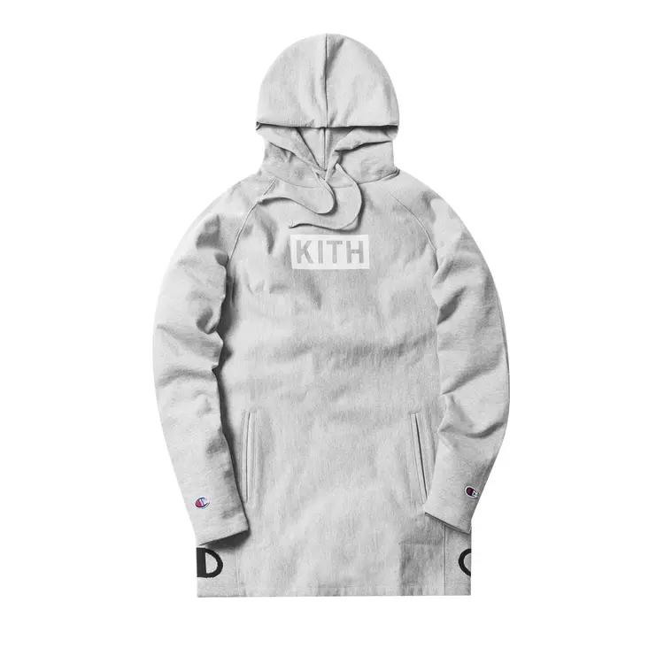 KITH Graphic Hoodie Unisex Drawstring Pullover Mid-Length Gray KH2132-103