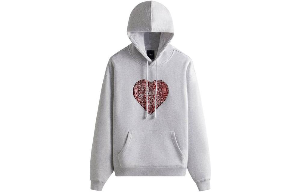 KITH Gray Pullover Hoodie Long-Sleeve Casual Sweatshirt KHM030984-002