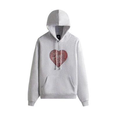 KITH Gray Pullover Hoodie Long-Sleeve Casual Sweatshirt KHM030984-002