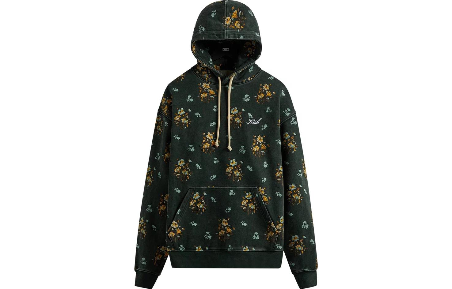 Order KITH Green Unisex Hoodie with Large Pocket Design Long Sleeve KHM030295-302