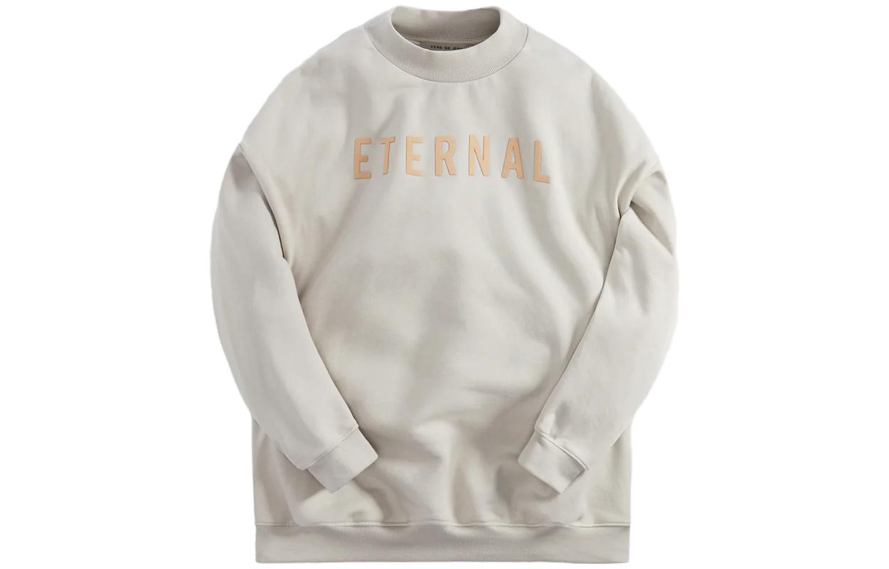 KITH Grey White Letter Crewneck Loose Fit Long Sleeve Sweatshirt FGE50003AFLC-CEM