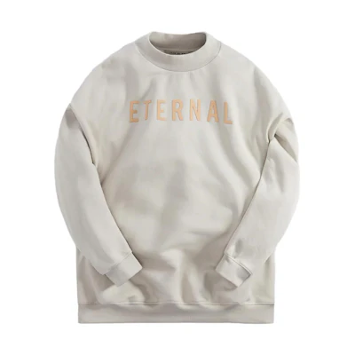 KITH Grey White Letter Crewneck Loose Fit Long Sleeve Sweatshirt FGE50003AFLC-CEM