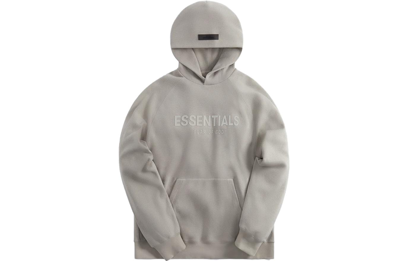 KITH Heavyweight Solid Waffle Raglan Hoodie - Gray EE192BT224023F-SEA