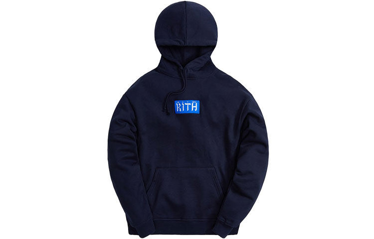 KITH Hebrew Script BOGO Hoodie Nocturnal Navy Pullover for Men. KHM030261-413 圖 2