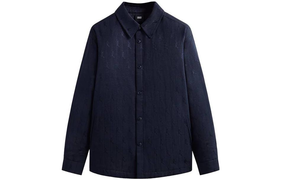 KITH Jacquard Faille Sutton Quilted Shirt Jacket Navy Blue Outerwear KHM010368-413