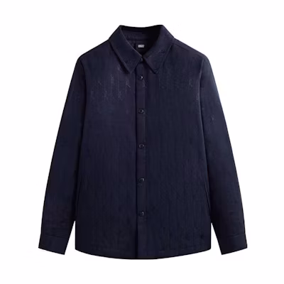KITH Jacquard Faille Sutton Quilted Shirt Jacket Navy Blue Outerwear KHM010368-413