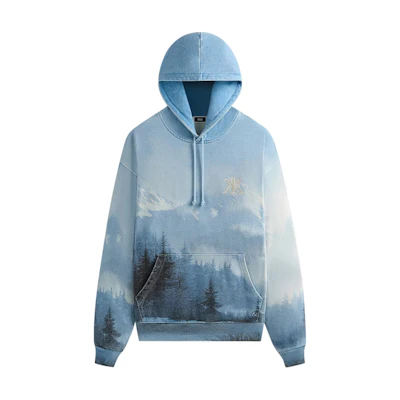 KITH Landscape Printed Hoodie Blue Long Sleeve KHM033166-404
