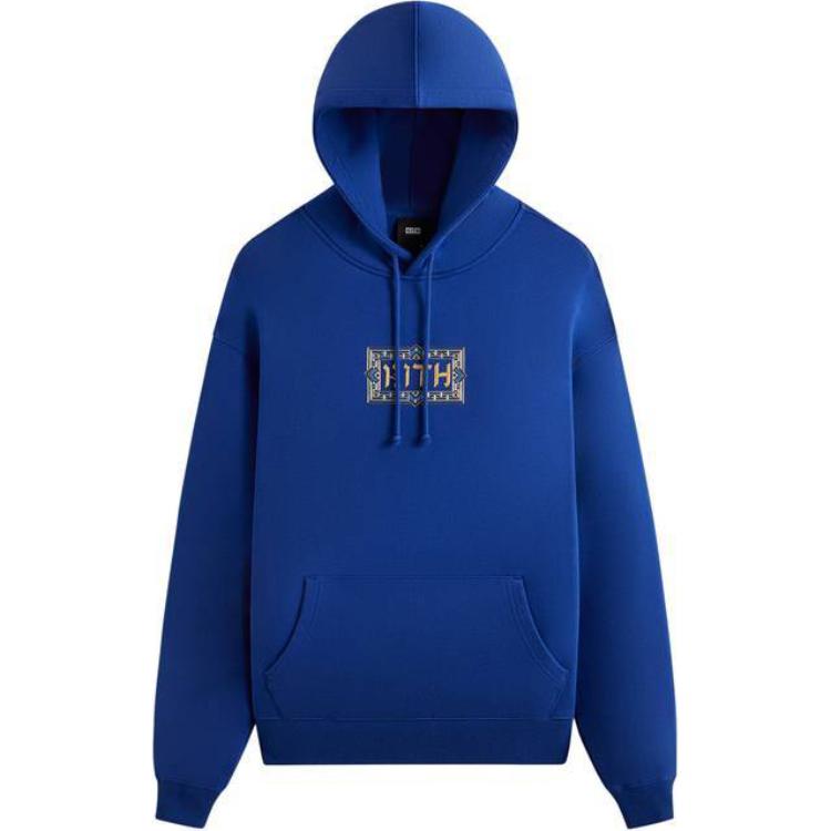 KITH Letter Logo Blue Hoodie Long Sleeve Sweatshirt KHT030100-412