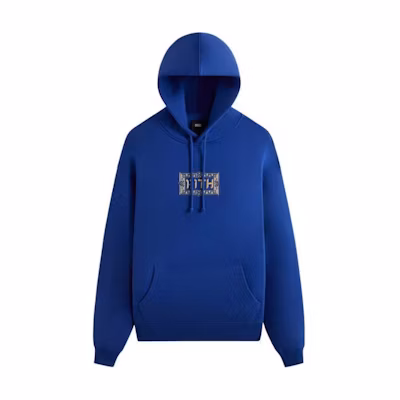 KITH Letter Logo Blue Hoodie Long Sleeve Sweatshirt KHT030100-412