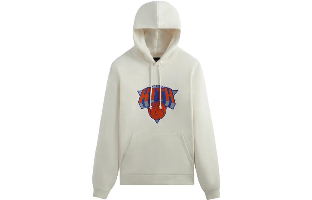 KITH Letter Print White Pullover Hoodie KHM030860-104