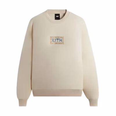 KITH Logo Crewneck Pullover Sweatshirt Beige () KHT030101102