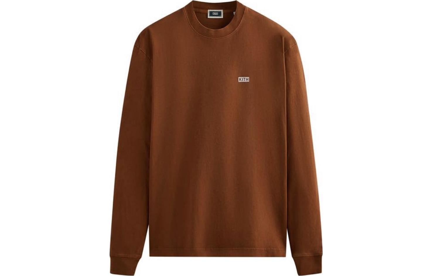 KITH Logo Graphic Crewneck Sweatshirt Brown Long Sleeve Pullover KHM030632-815