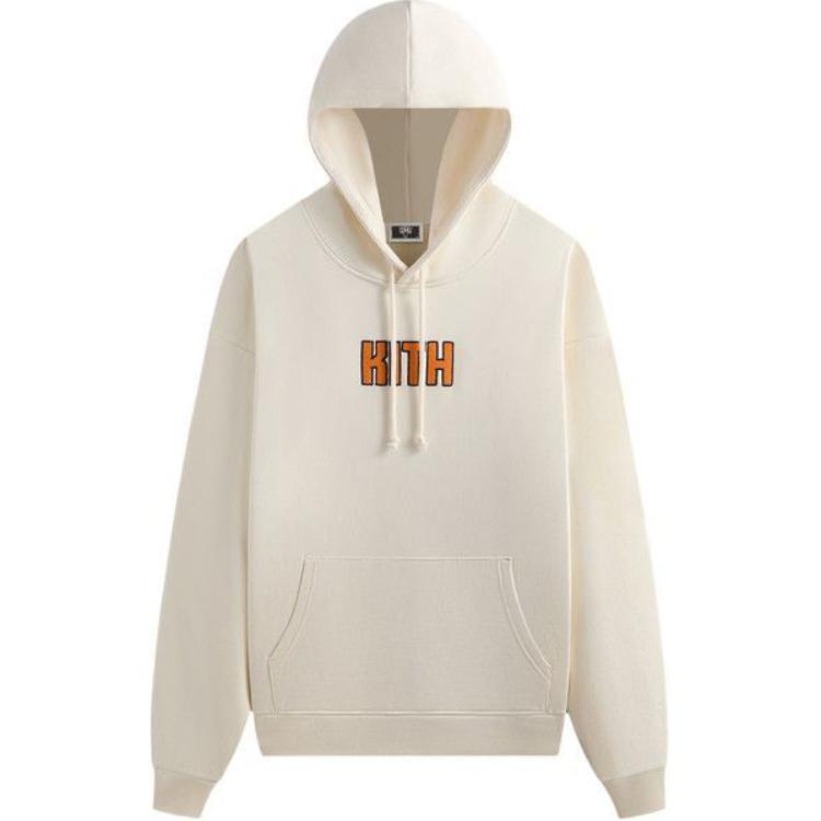KITH Logo Print Oversized Hoodie Men’s Vintage White KHM032948-104