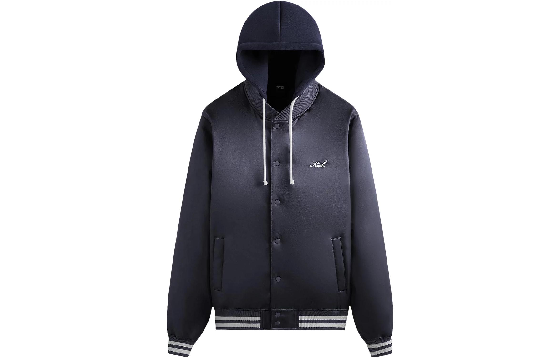 KITH Logo Striped Hoodie Jacket Unisex Blue KHM010367-402