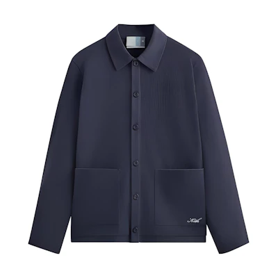 KITH Loose Fit Solid Single-Breasted Long Sleeve Jacket - Navy Blue KHM030917-158
