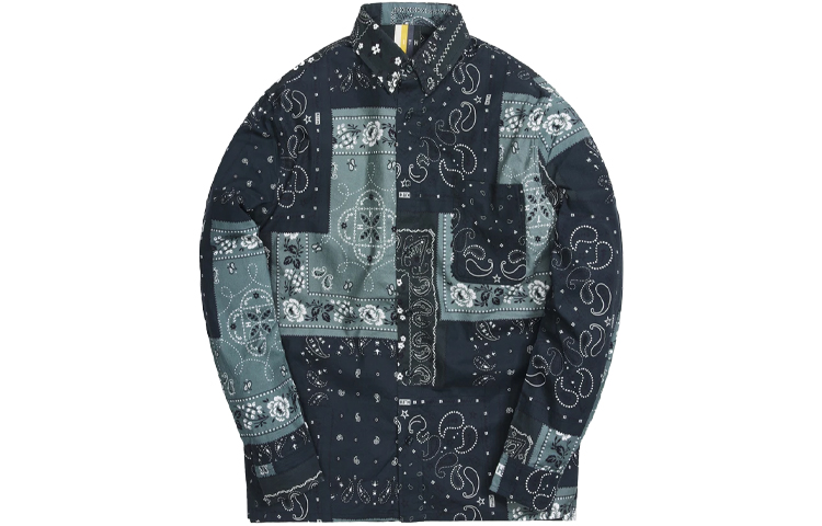 KITH Ludlow Green Paisley Unisex Buttondown Long Sleeve Shirt KH030044-302