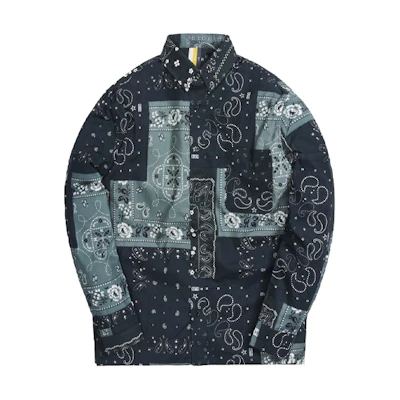 KITH Ludlow Green Paisley Unisex Buttondown Long Sleeve Shirt KH030044-302