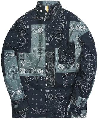 KITH ルドロー グリーンペイズリー ユニセックス 長袖シャツ ボタンダウン KH030044-302 Order KITH ルドロー グリーンペイズリー ユニセックス 長袖シャツ ボタンダウン KH030044-302