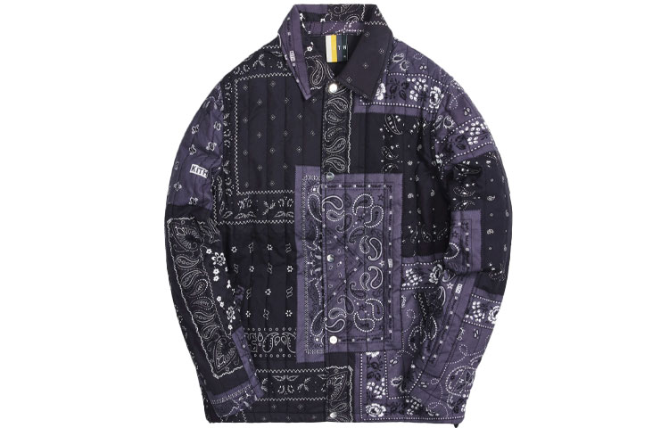 Order KITH ルドロー ペイズリー ボタンダウン ユニセックス 長袖 シャツ ブラック KH030044-001