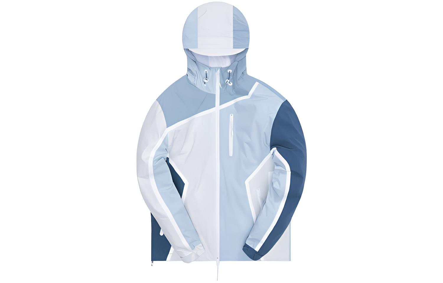 KITH Madison Logo Colorblock Hoodie Jacket Unisex Light Blue KH1355-408