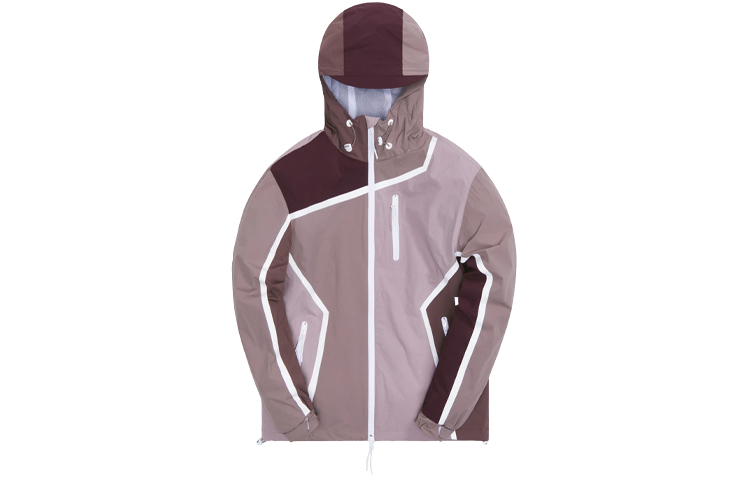 KITH Madison Logo Colorblock Windbreaker Jacket Unisex Brown Red KH1355-603