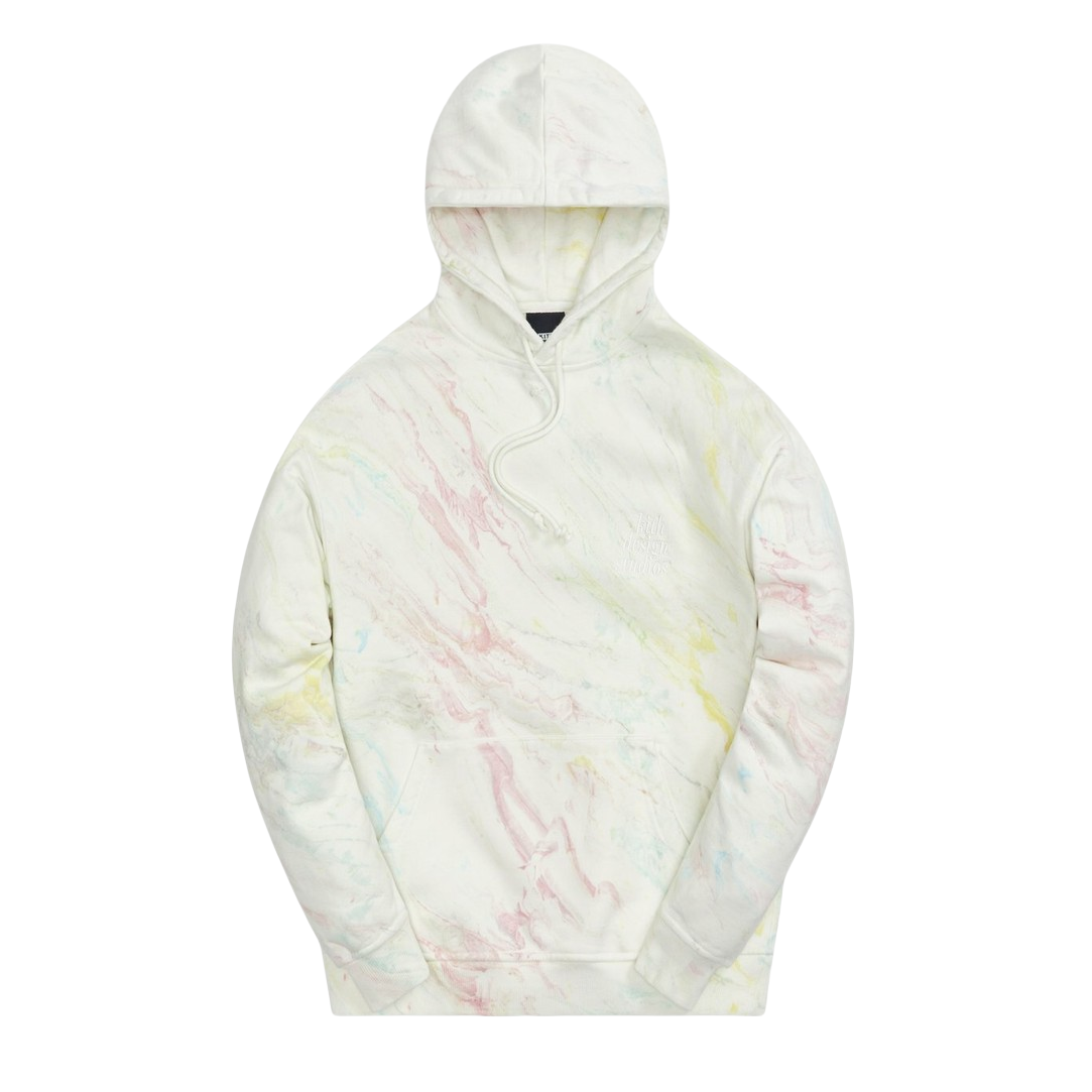 KITH Marble Williams III Hoodie Red Tie-Dye Unisex Fleece Cotton Pullover KH2705-612