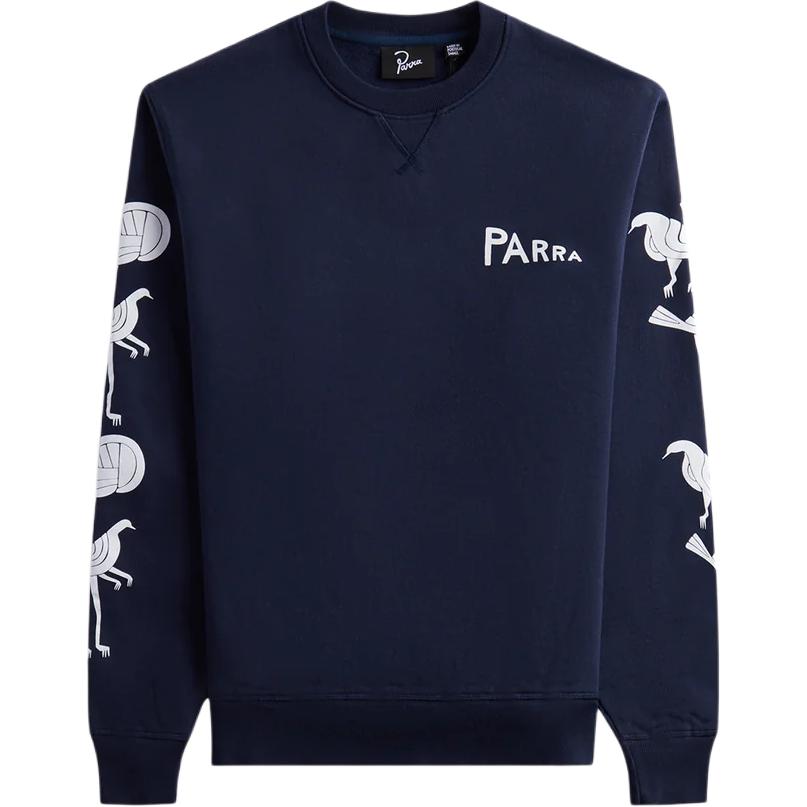 KITH Midnight Blue Crewneck Print Long Sleeve Sweatshirt Fashion PA51120-BLU