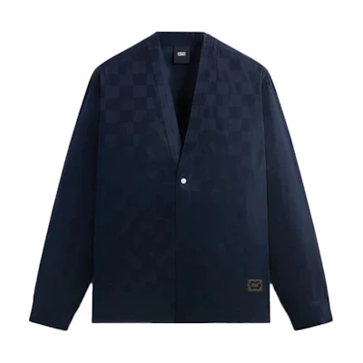 KITH Midnight Navy Long Sleeve Plaid Button Jacket khm031329-413