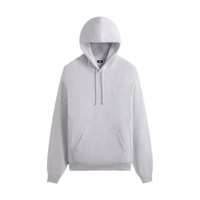 KITH Minimalist Logo Print Oversized Cotton Hoodie Light Heather Gray khm032143-002