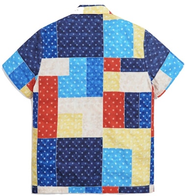 KITH Mixed Stars Patchwork Camp Collar Blue/Multi Order KITH Mixed Stars Patchwork Camp Collar Blue/Multi