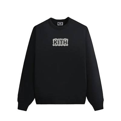 KITH Monday Program FW24 Fashion Soft Crewneck Sweatshirt Men Black KHM032533-001