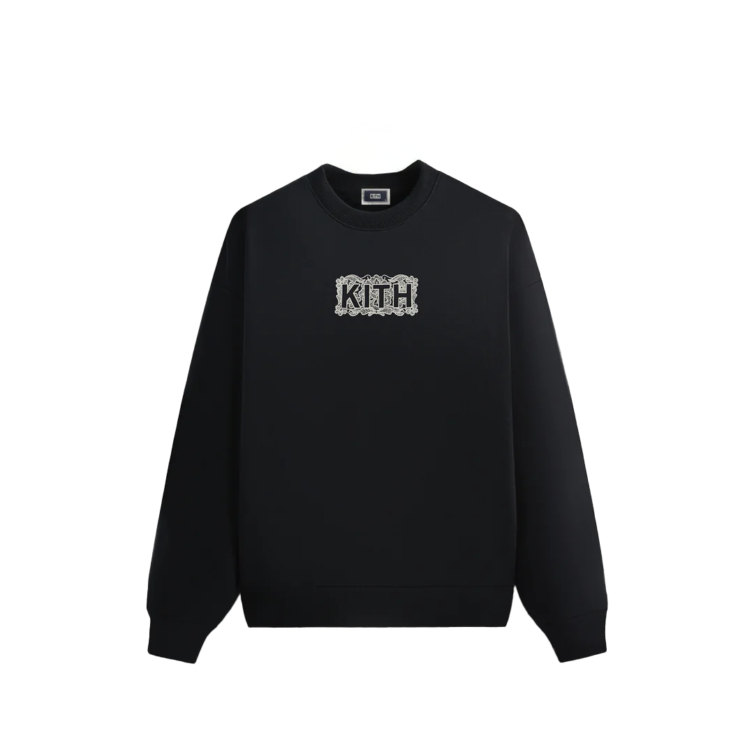Order KITH Monday Program FW24 男士黑色時尚軟質圓領長袖上衣 KHM032533-001