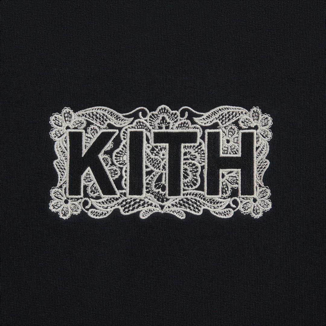 Shop KITH Monday Program FW24 男士黑色時尚軟質圓領長袖上衣 KHM032533-001