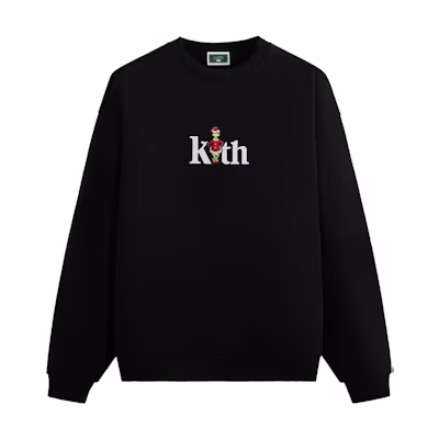 KITH Monday Program FW24 Serif Nelson The Grinch Black Crewneck Sweatshirt Mens KHM032966-001