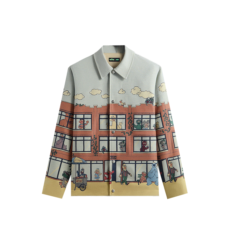 KITH Monday Program Sesame Street FW24 Unisex Light Blue/Red/Yellow Jacket KHM010763-5034