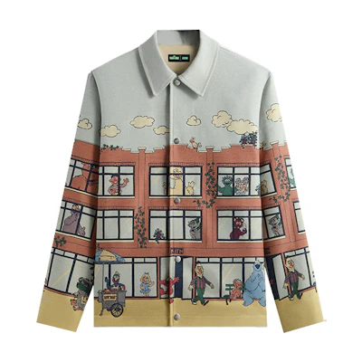 KITH Monday Program Sesame Street FW24 Unisex Light Blue/Red/Yellow Jacket KHM010763-5034