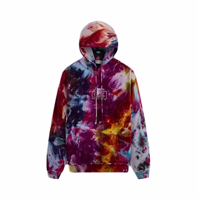 KITH Monday Program SS24 Crystal Tie-Dye Logo Hoodie Unisex Purple Gold KHMSW0003