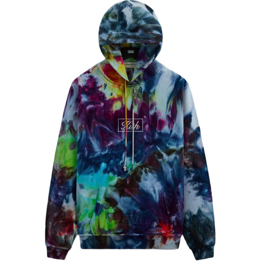KITH Monday Program SS24 Crystal Tie-Dye Logo Hoodie Unisex Blue KHMSW0005