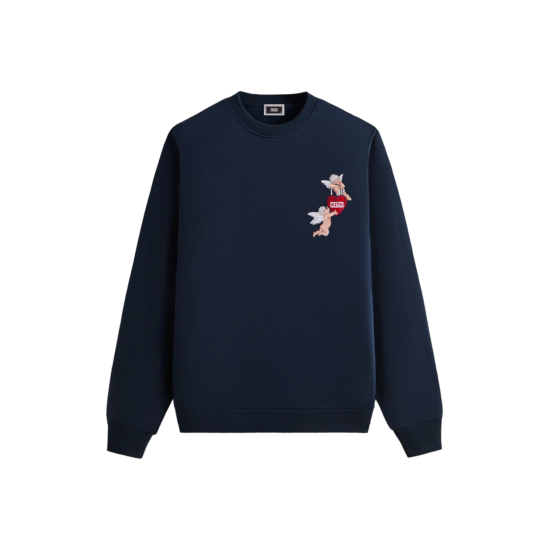 KITH Monday Program SS25 Cupid Love Lock Nelson Crewneck Sweatshirt Night KHM033172-413