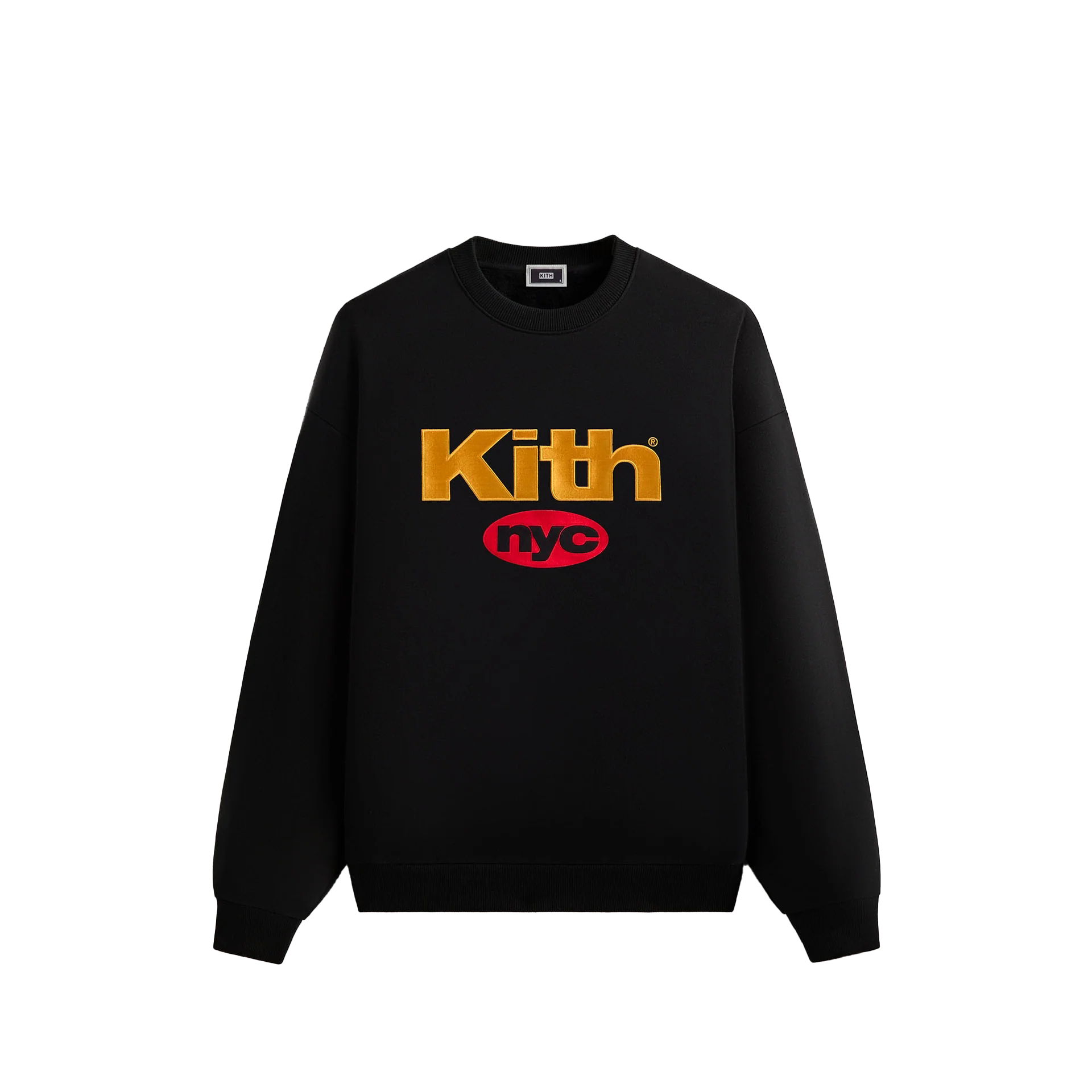 KITH Monday Program SS25 NYC Nimbus Logo Crewneck Sweatshirt Black KHM032919-001