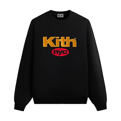 KITH Monday Program SS25 NYC Nimbus Logo Crewneck Sweatshirt Black KHM032919-001