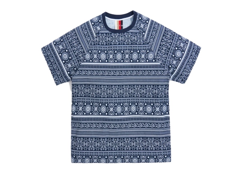 Buy 키스 모로칸 시어서커 티 (네이비/화이트)
