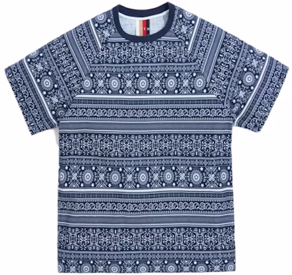 KITH Kaos Howard Navy/Putih Cetakan Maroko Seersucker Buy KITH Kaos Howard Navy/Putih Cetakan Maroko Seersucker