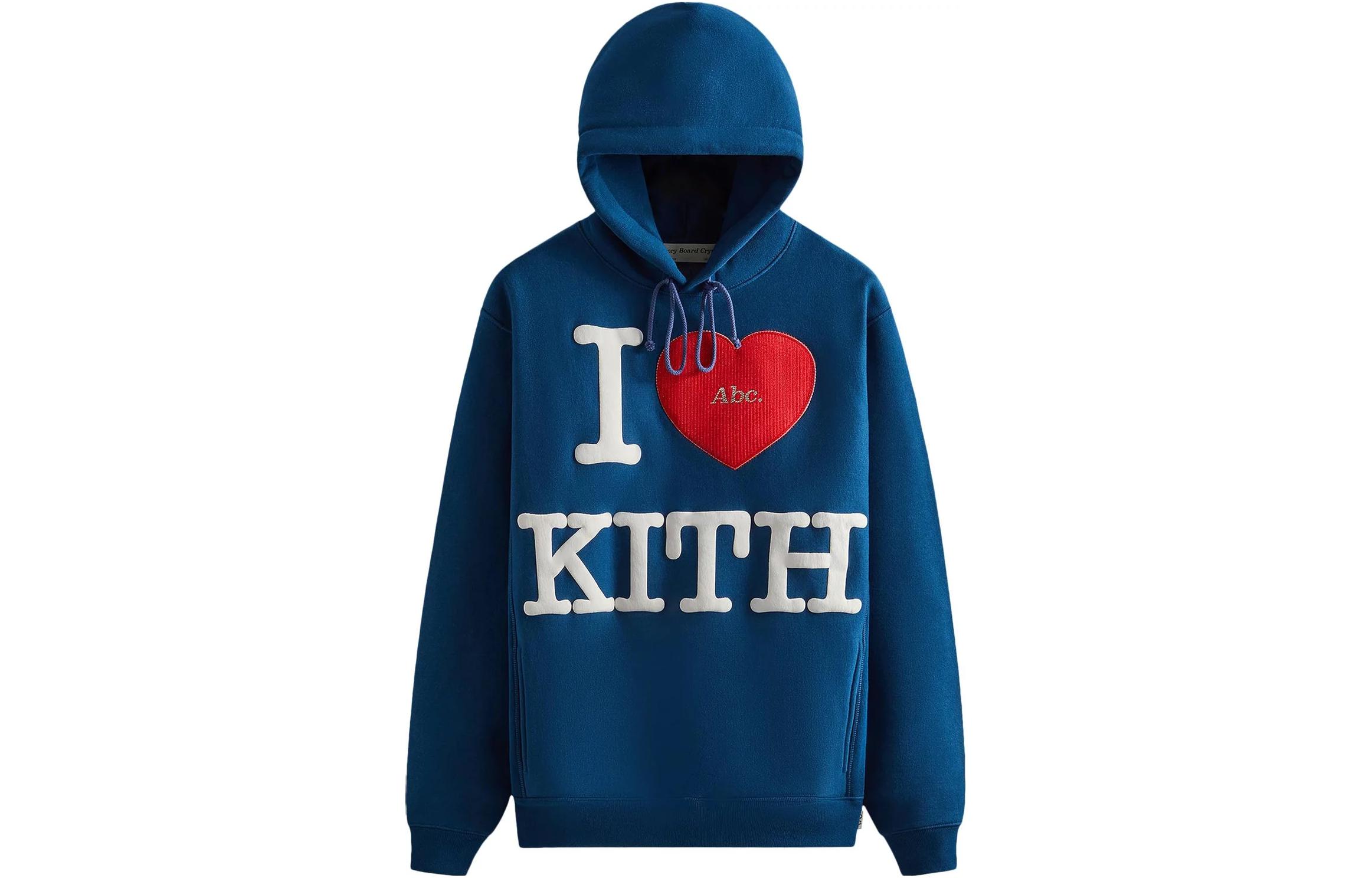 KITH Navy Blue Letter Print Pullover Hoodie Long Sleeve ABCKITH23-HN