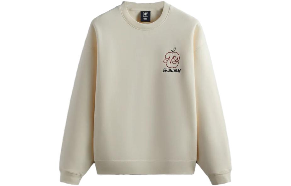 KITH Nelson Crewneck Apple Embroidery Pullover Sweatshirt Unisex Off-White KHM031273-104