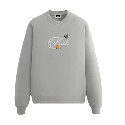 KITH Nelson Crewneck Ribbed Long-Sleeve Sweatshirt Light Green KHM031993-5017