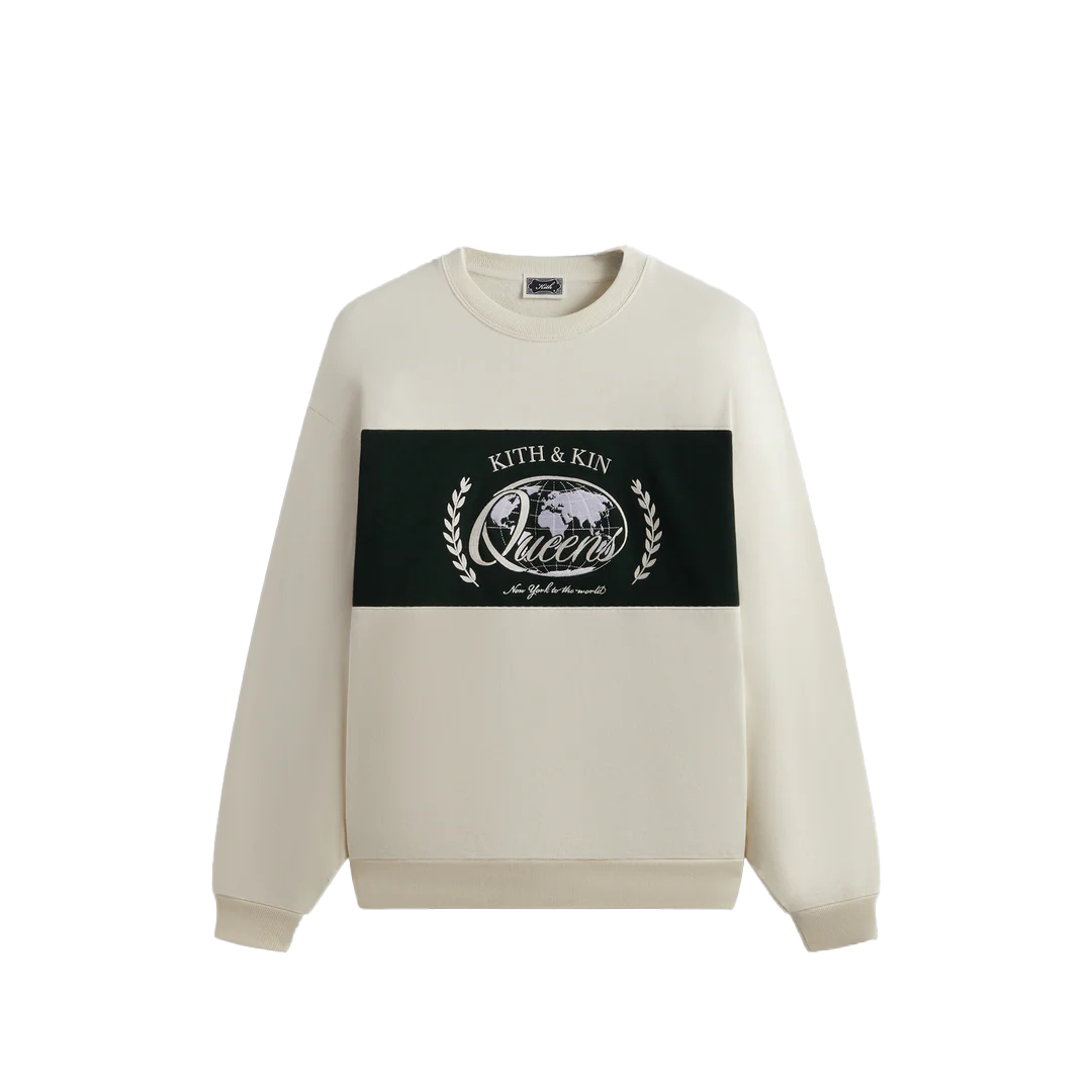 KITH Nelson Rugby Crewneck Silk Pullover Vintage Lettering Sweatshirt KHM031891-116