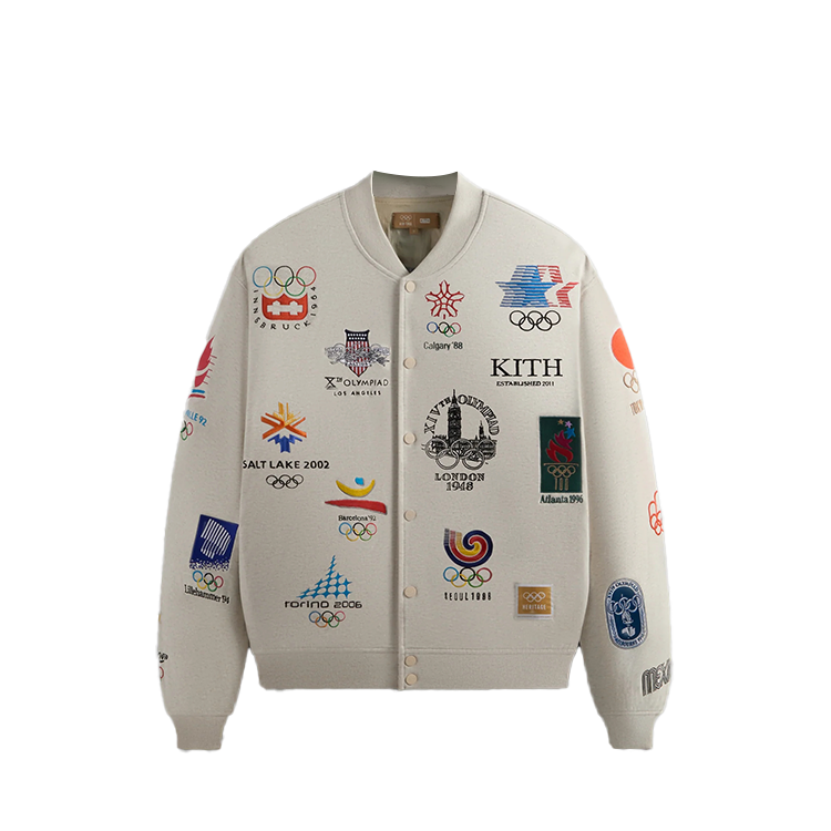 KITH Olympics Heritage Logo Long-Sleeve Button Jacket Unisex - Off White KHM010570-212