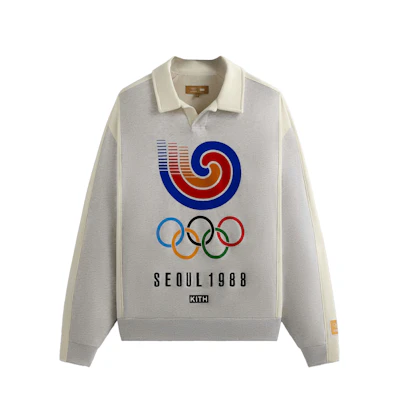 KITH Olympics Heritage SS24 Retro Pullover Sweatshirt Unisex - Light Gray KHM032279-002