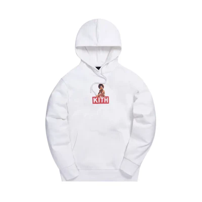 KITH Oversized Printed Hoodie White Long Sleeve Sweatshirt KH2435-101